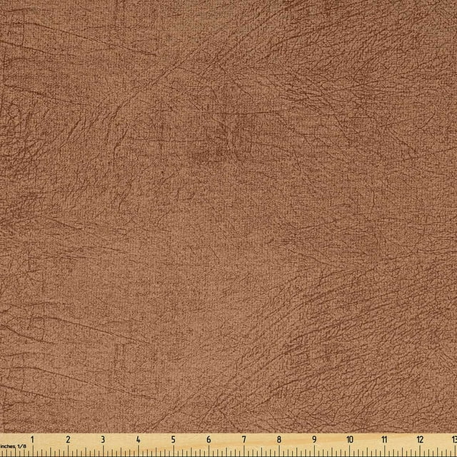 Faux Suede Fabric by the Yard Digitally Printed Weathered Texture, Durable and Washable Fabric for DIY Projects Indoor Outdoor Upholstery Home Textile, 2 Yard, Almond Brown, by Ambesonne
