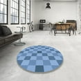 thumbnail image 4 of Ahgly Company Tapis de Zone Bleu pour Intérieur, Lavable à la Machine, Rond, Fenêtres Transitionnelles, 7 Pieds Rond, 4 of 7