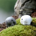 thumbnail image 2 of Resina Craft Mini Home Room Animal Modelo Pequeña Estatua Dollhouse Miniatura Hada Jardín Decoración Elefante Estatuilla Micro Paisaje, Elefante Blanco brillar Juguete, 2 of 6