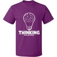 thumbnail image 2 of OXI T-Shirt - Thinking Please Be Patient, Basic Casual T-Shirt for Men's and Women Fleece T-Shirt Short Sleeve - Purple Small, 2 of 3