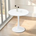 thumbnail image 2 of GZXS 31.5 Inch Round Dining Table, Modern Tulip Bistro Table with Pedestal Base, Small Kitchen Table, White, 2 of 7