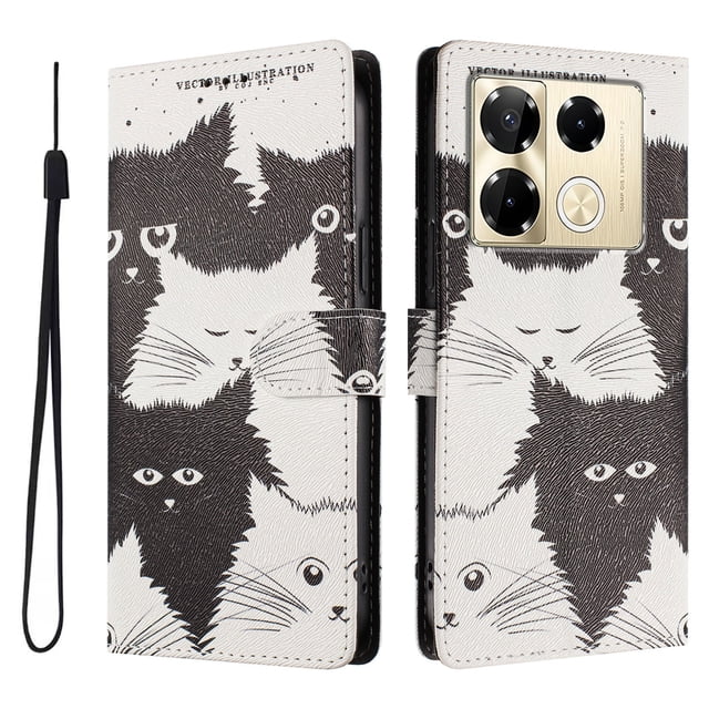 FOXDOCK Funda Tipo Cartera para infinix Note 40 Pro con Soporte y Correa – Diseño de Patrones Lindos