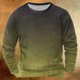 thumbnail image 1 of Sudadera sin capucha para hombre, informal, a la moda, con cuello redondo, estampado, de manga larga, blusa de poliéster, 1 of 3