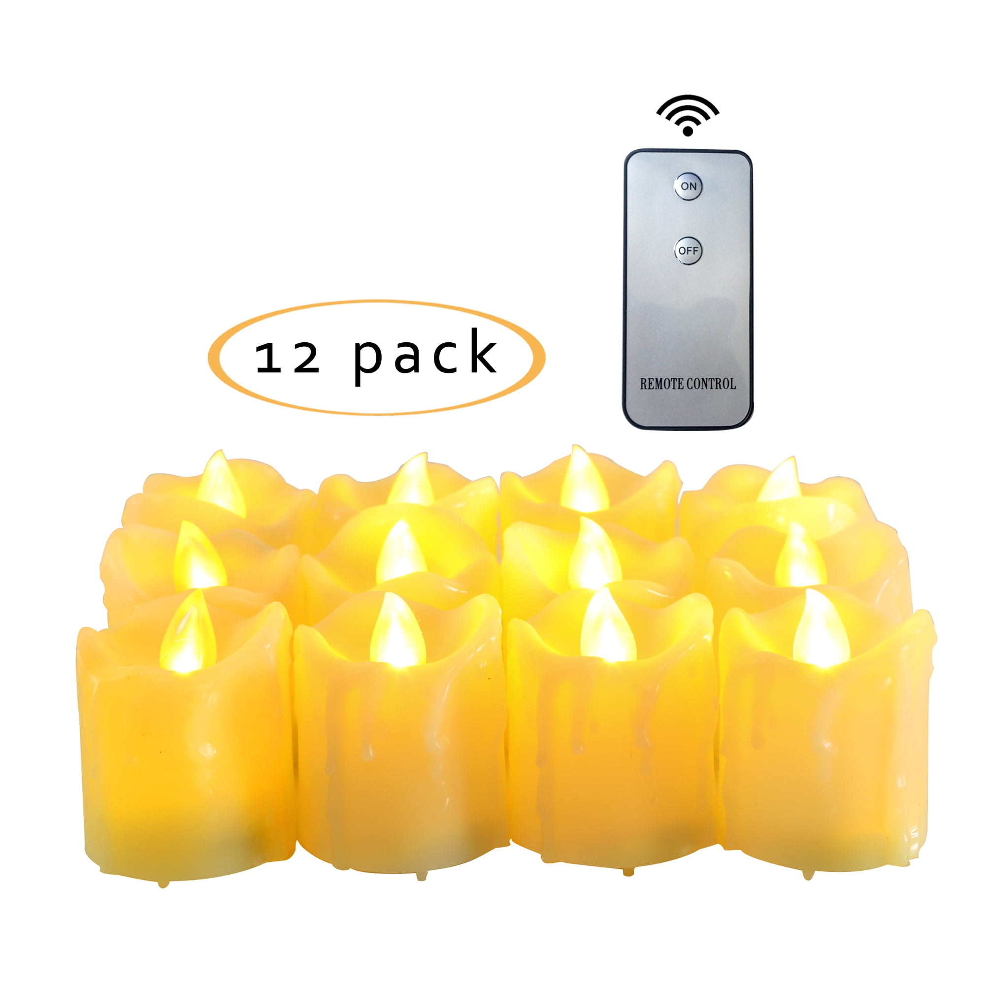 Flameless LED Battery Operated Votive Candles with Remote 1.5"(D)x2"(H