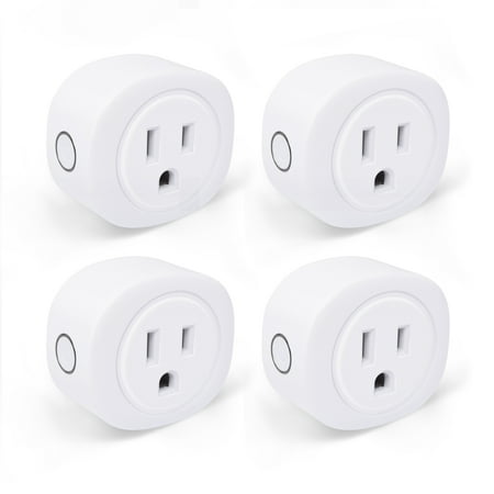 Smart Plug, KOOTION 4 Pack Mini WiFi Smart Outlet Compatible with Alexa Echo Google Home TFTTT Voice Control APP Remote Control Your Home Appliances, Timer, No Hub Required, FCC CE Certificated, (The Best Smart Home Hub)