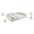 thumbnail image 4 of Meridian Furniture Serene Cream Durable Linen Fabric Modular Sectional, 4 of 5