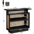 thumbnail image 2 of Tribesigns Rattan Home Bar Unit, Farmhouse 4-Tier Bar Table with 4 Stemware Racks and Heightened Base, 2 of 7