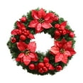 thumbnail image 2 of Iumwxz Christmas Wreath for Front Door 15 Inch Full Artificial Wreath with Glitter Berry Clusters and Frosted Branches Blue PVC Indoor Outdoor Holiday Decor, 2 of 8