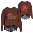 thumbnail image 2 of Christmas T-Shirts And Sweatshirts, Women'S Sweatshirts, Long-Sleeved Pullover Sweatshirts, Women'S Long-Sleeved Tops, Fashion Letter Print, Comfortable Wear,Light Brown,M, 2 of 5