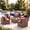 Brown/Burgundy, variant on Gasee Patio Furniture Set, 7 Pieces Outdoor Conversation Set with Rattan Sectional Sofa, Coffee Table for Garden Backyard, Blue Cushion