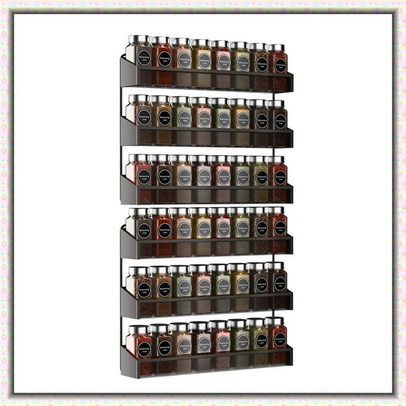 2 Pack 3 Tier Metal Spice Rack Wall-Mount Spice Storage Organizer for Kitchen Cabinet, Bronze