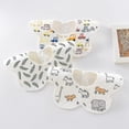 thumbnail image 5 of Baberos de pétalos para bebé, algodón multicolor giratorio de 360 ​​grados, elefante azul, 3 uds., 5 of 5