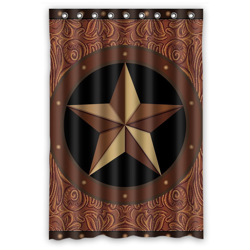 Odecor Western Texas Star Shower, Lone Star Western Decor Shower Curtains