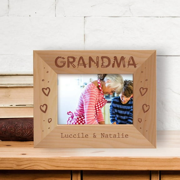 Grandma Personalized Wooden Frame-5" x 3 1/2" Brown Horizontal