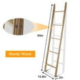 thumbnail image 2 of Fionafurn 5-Tier Blanket & Towel Ladder Rack Wall Mounted Wooden Shelf for Living Room Bathroom,Natural, 2 of 7