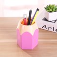 thumbnail image 1 of ‌Student stationery storage good helper! Desktop color-blocking pen holder, large capacity hexagonal design easy storage of pencil tips, cross-border plastic cylinder to make the desktop cle, 1 of 5