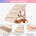 thumbnail image 3 of 4 Steps Folding Dog Stairs Plastic Pet Stairs, Portable Pet Dog Steps Ramp Ladder with Non-Slip Pad and Safe Side Rail, 3 of 7
