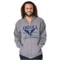 thumbnail image 4 of USA Land of the Free Patriotic Eagle Unisex Fleece Graphic Zip Up Hoodie Brisco Brands 3X, 4 of 6