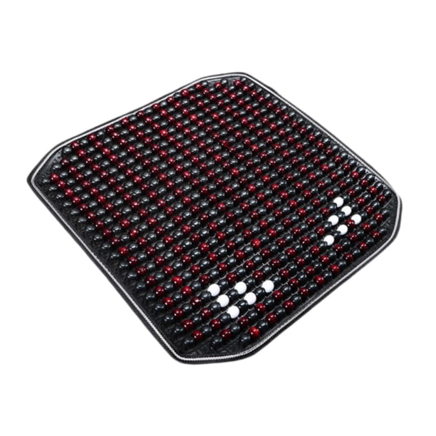 Cojín de asiento ergonómico con cuentas, ideal para refrescar el coche y ventilar la oficina en verano. Rojo