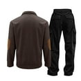 thumbnail image 4 of Fanxing Men's Tracksuits Corduroy Henley Tops Joggers Pants Outfits 1/4 Button Down Henley Shirt with Sweatpants 2pcs Sets Sweatsuits Shirt Black,S, 4 of 7