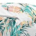 thumbnail image 2 of Leaves Pouf, Rhythmic Double Exposure Tropical Leaf Palmate Motifs on Plain Backdrop, Decorative Soft Foot Rest with Removable Cover Living Room and Bedroom, White and Multicolor, by Ambesonne, 2 of 3