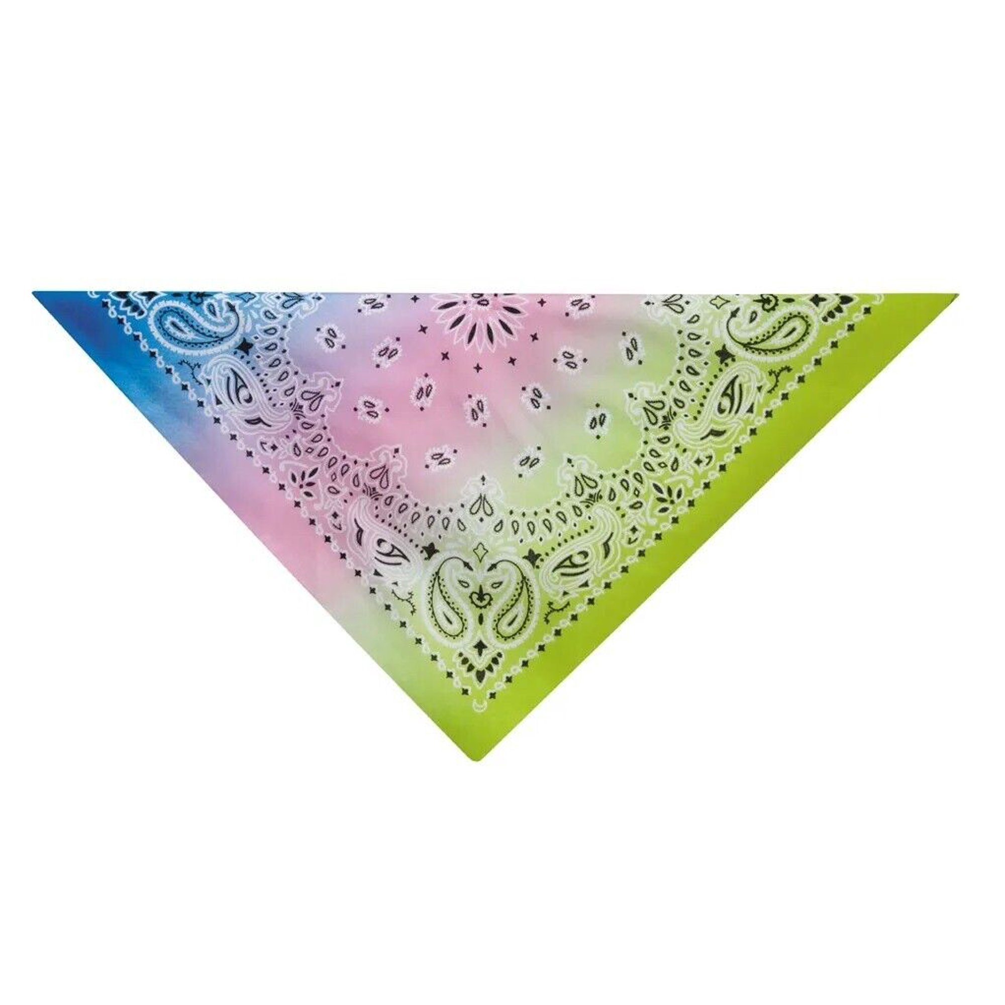 Ombre Paisley Stylish Bandanas for Dogs Pets and Humans 22 Square 100 % Cotton (#431 Light Green & Blue)