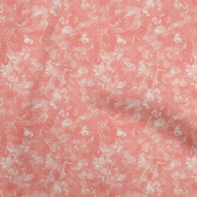 oneOone Tissu Rayonne Pêche Abstrait Floral Matériel de Robe Tissu Imprimé Tissu au Mètre 56 Pouces de Large