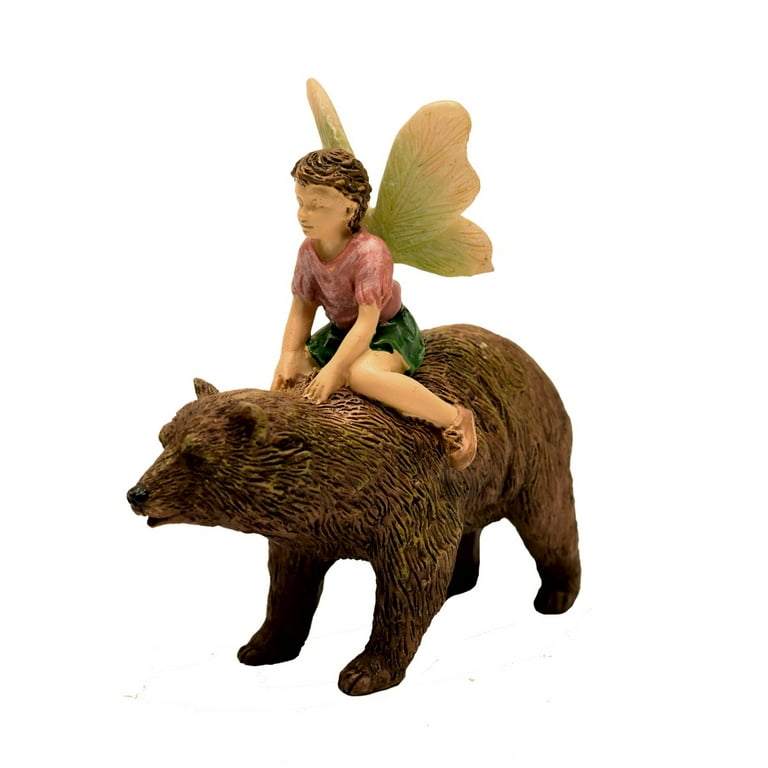 Fairy Boy Riding Bear Miniature Garden Ornament Mini Dollhouse Decor Accessory Fairy Boy Riding Bear Miniature Garden Ornament Mini Dollhouse Decor Accessory