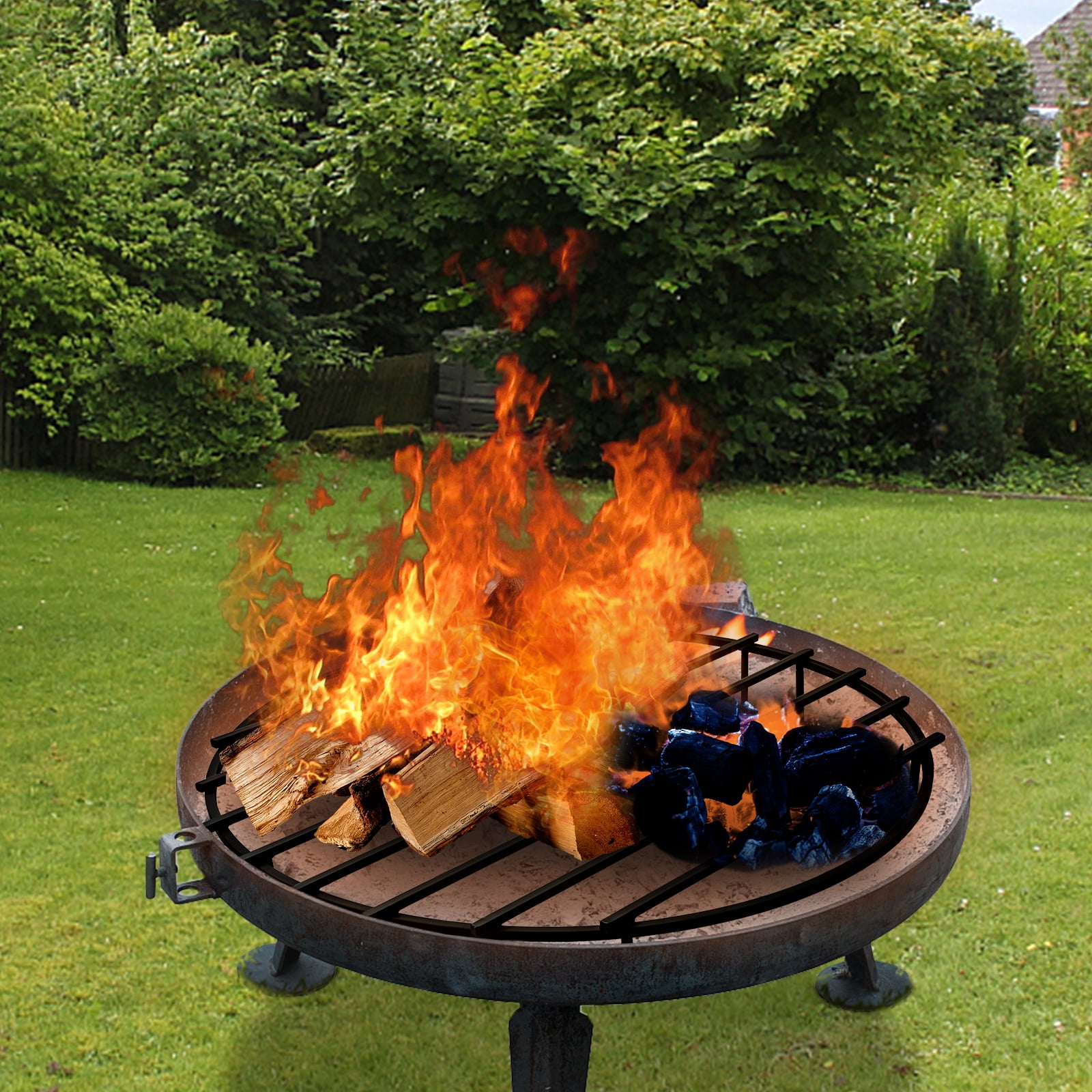 Buy VEVOR Fire Pit Grate, Heavy Duty Iron Round Firewood Grate, Round