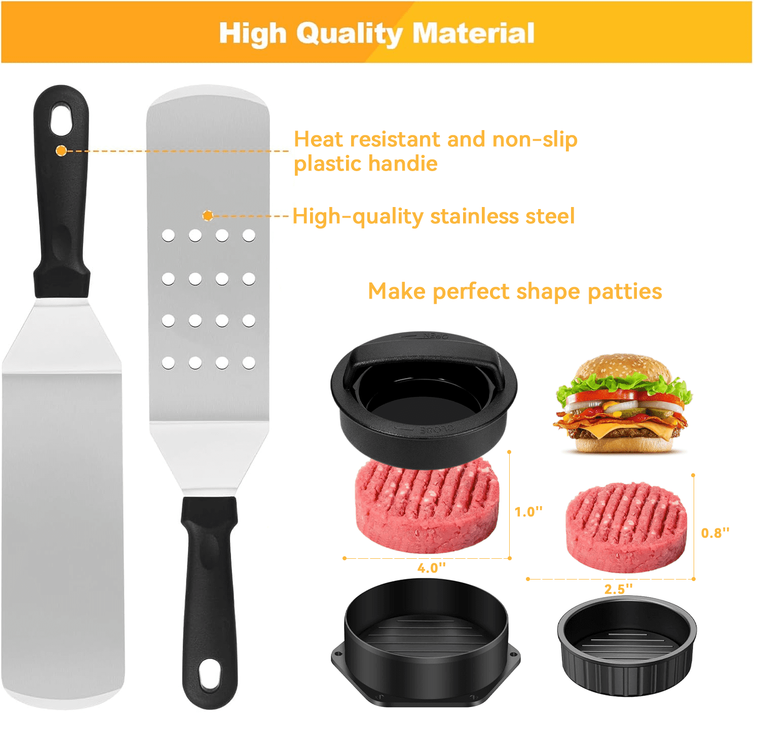 Griddle Accessories Kit, 140 Pcs Griddle Grill Tools Set for Blackstone and Camp Chef, Professional Grill BBQ Spatula Set with Basting Cover, Spatula, Scraper, Bottle, Tongs, Egg Ring