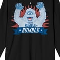 thumbnail image 6 of Rudolph the Red-Nosed Reindeer Time To Rumble With Bumble Men's Black Crew Neck Long Sleeve Graphic Tee-3XL, 6 of 7