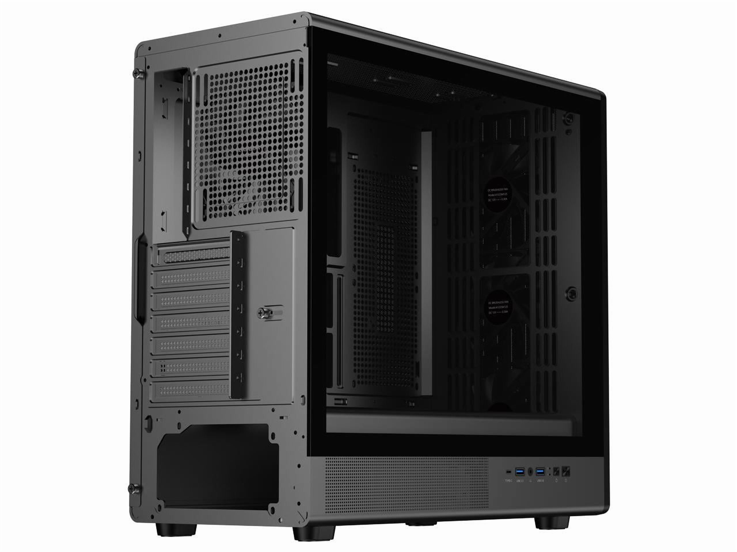 DIYPC DIY-ATX08-Wood Black USB3.0 /Type C ATX Mid Tower Gaming