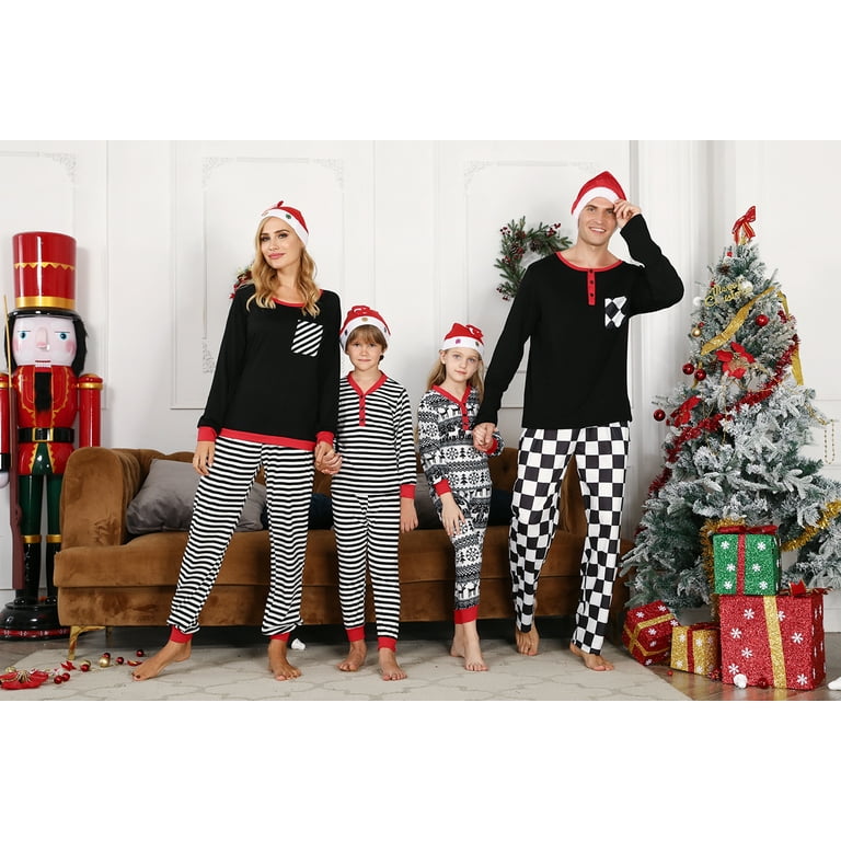 Uniexcosm Christmas Family Pajamas Set Sleepwear Unisex Women Men & Toddler  Kids PJs