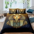 thumbnail image 4 of Pharaoh Duvet Cover Queen Ancient Egypt Tribe Comforter Cover Set for Boys Egyptian Pyramids Exotic Style Polyester Bedding Set, 4 of 7