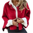 thumbnail image 2 of YUNAFFT Warm Wool-Blend Short Notch Lapel Cardigan Jacket for Women Casual Comfort Fit Button Front Outwear, 2 of 6