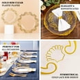 thumbnail image 4 of Efavormart 10 Pack Clear Gold Vintage Baroque Plastic Dessert Plates With Scalloped Rim, European Style Disposable Salad Appetizer Plates - 10", 4 of 10