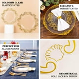Efavormart 10 Pack Clear Gold Vintage Baroque Plastic Dessert Plates ...