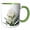 Green/White, variant on 3drose, Oleander White - White, Flower, Tree, Oleander, Blossom, Tropical Plant, Buds, 11oz Magic Transforming Mug