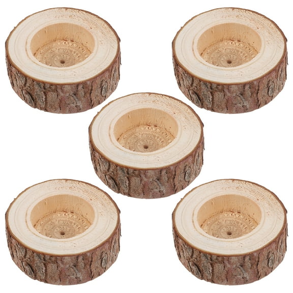 unbranded  5 Pcs Vintage Tree Stump Large Candle Holders Candles Stick