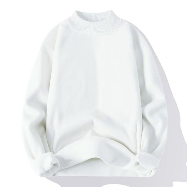 Suéter de terciopelo de una pieza de otoño e invierno para hombre, suéter de cuello alto de color sólido, suéter informal para jóvenes, abrigo para hombre