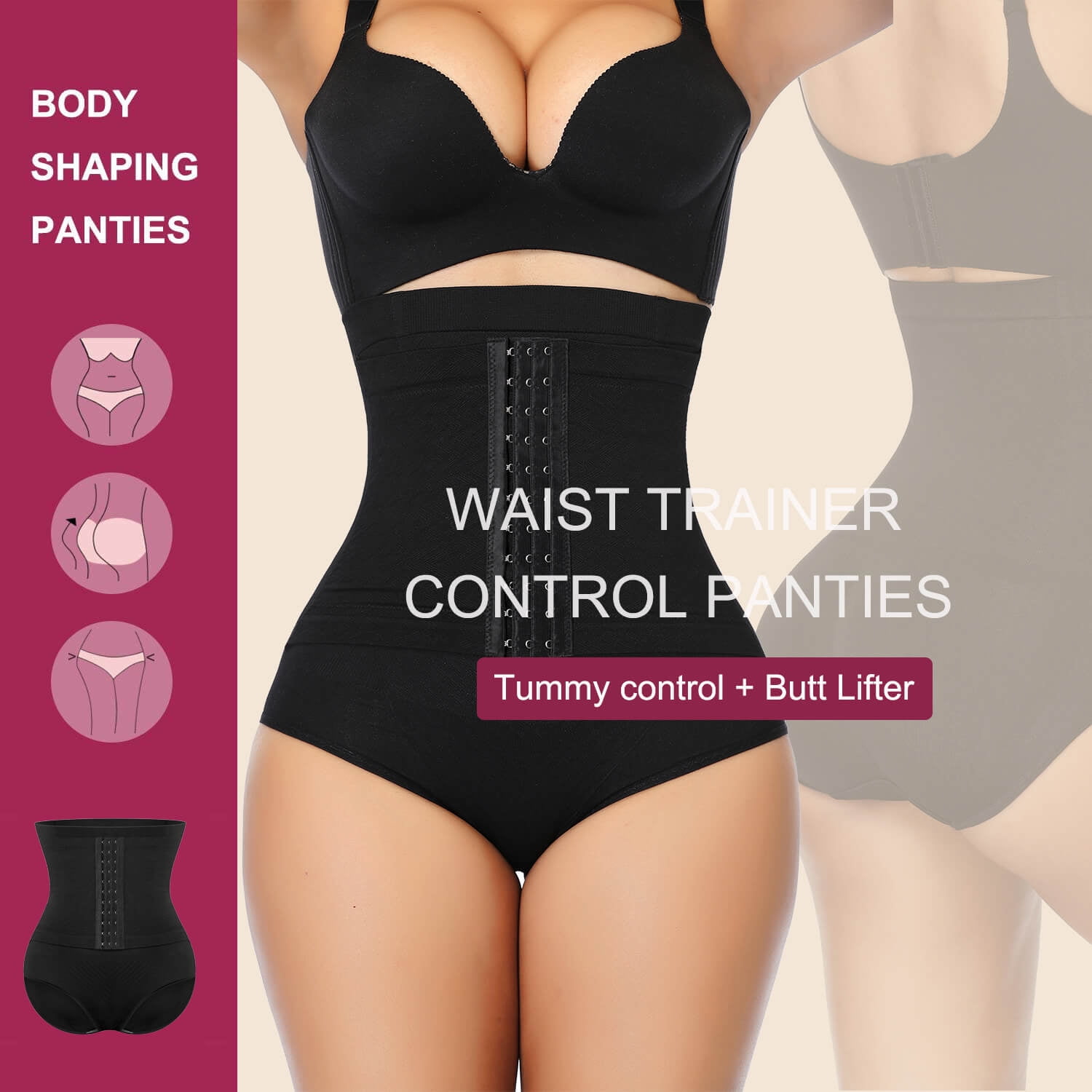 VASLANDA Shapewear for Women Faja Waist Trainer Tummy Control Butt