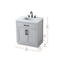 thumbnail image 2 of Elegant Kitchen and Bath Alden 30 Inch Single Bathroom Vanity In Grey, 2 of 13