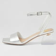 thumbnail image 2 of FSJ Women Ankle Strap Square Open Toe Pumps Strappy Clear Chunky Block Low Heeled Sandals Comfort Daily Work Party Dress Shoes Size 15 Silver, 2 of 4