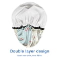 thumbnail image 4 of Shower Caps,Pioneer Flower Floral Print Pattern Waterproof Shower Cap for Women 4 Pieces,Double Reusable Hair Cover for Shower PEVA Elastic Stretch Hem, 4 of 7