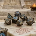 thumbnail image 4 of 7 Pieces D&D Dice Set Leaf Metal Hollow Polyhedral Dice for Role Playing Games and Other Tabletop Games,Dungeons & Dragons Board Games, 4 of 7