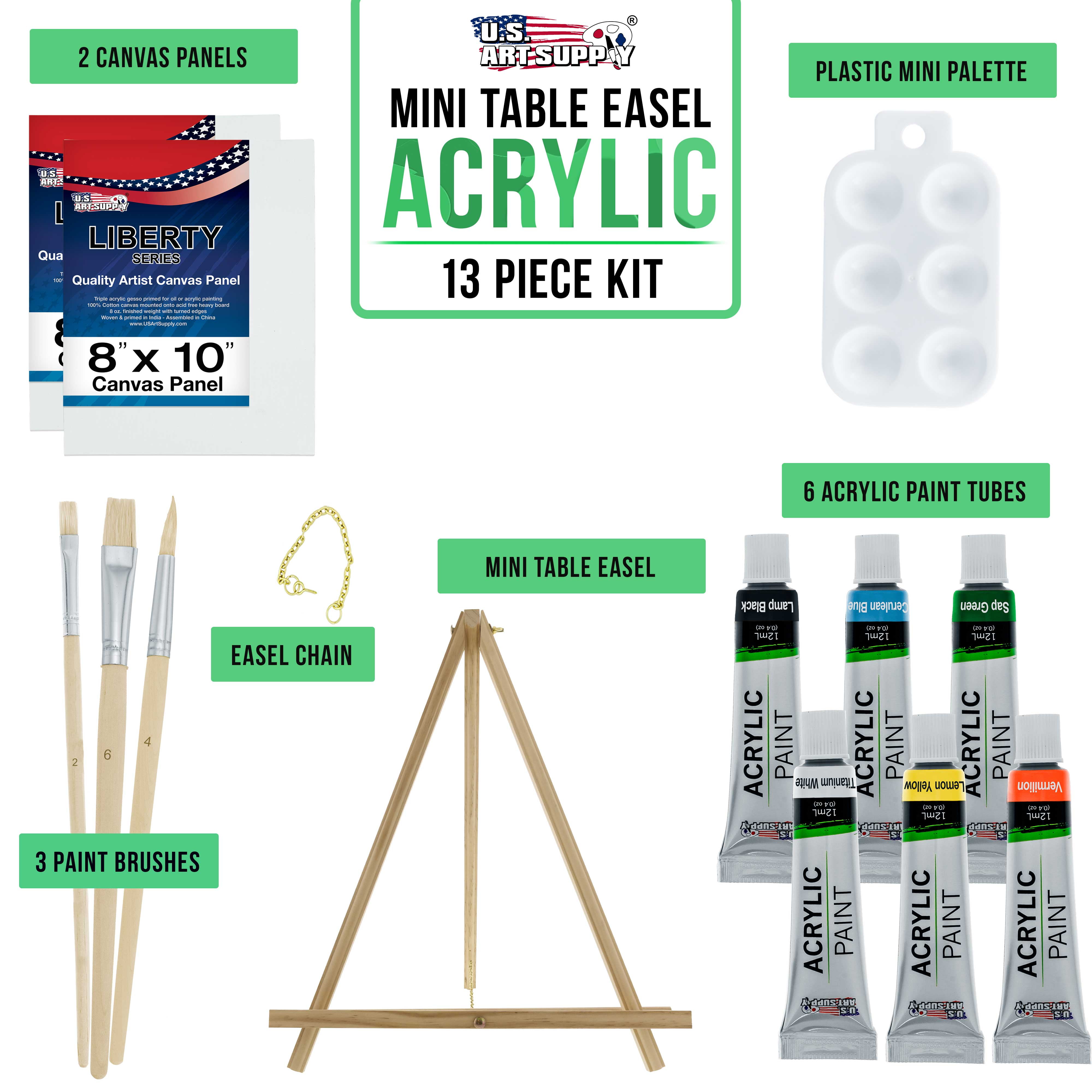 U.S. Art Supply 72-Piece Artist Acrylic Painting Set with Aluminum