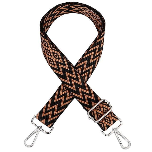 Adjustable Wide Shoulder Strap Replacement Belt Crossbody Canvas Bag Handbag,Brown Silver Clasp