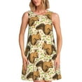 thumbnail image 1 of Easygdp Cute Squirrel with Green Leaves para Vestido Transpirable de Mujer, Vestido Suelto de Manga Corta con Pliegues y Bolsillos para el Verano, 1 of 7