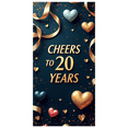 thumbnail image 2 of 20th Anniversary Backdrop Cheerful Celebration Banner Milestone Event Party Decorations Festive Decor Photo Props Stars Hearts Ribbons Background, 2 of 4