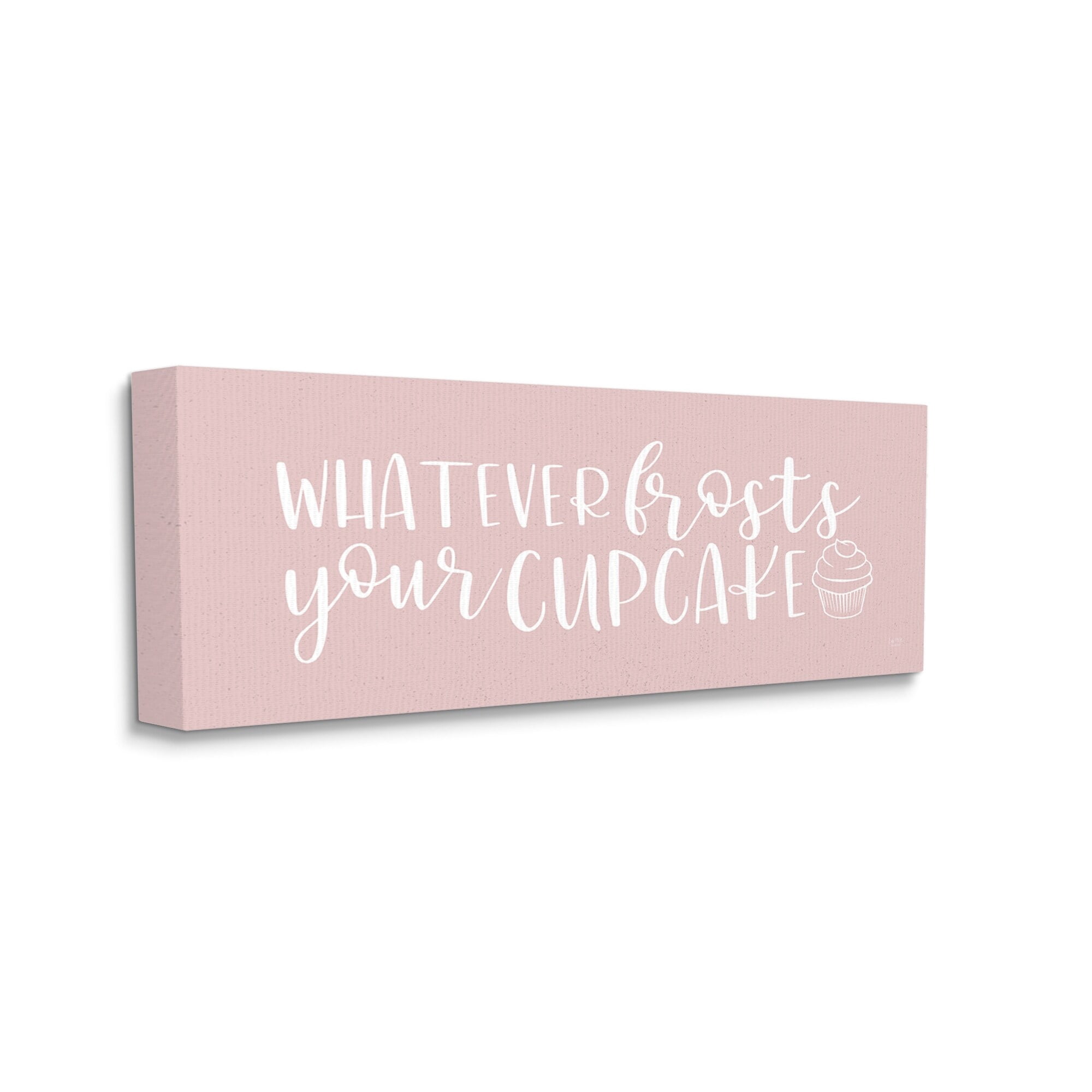 Stupell Industries Whatever Frosts Your Cupcake Silly Dessert Calligraphy Graphic Art Gallery Wrapped Canvas Print Wall Art, Design by Lux + Me Designs